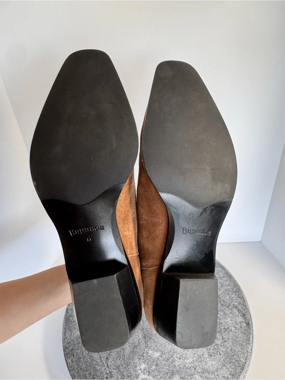 Tan Suede Ankle Boots Chelsea Booties 36 Light Brown Pull On
